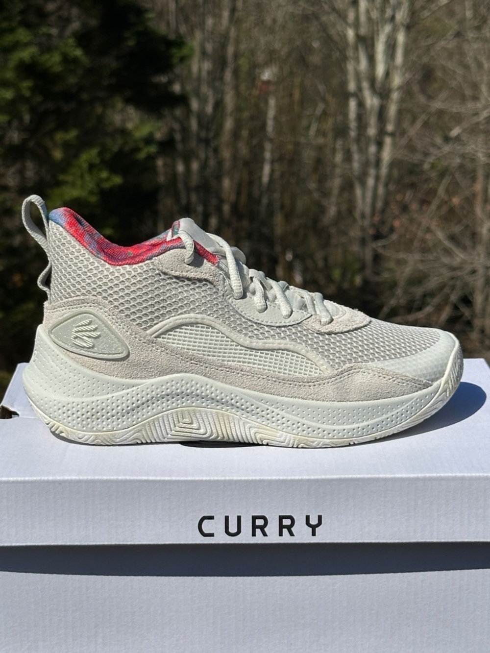 Under Armour GS Curry 3Z Mid Beige Youth Casual Basketball Sneaker Size 4Y NEW - Picture 2 of 10
